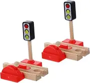 Enhance Cognitive Skills Wooden Train Track Accessories Model Railway Accessory Traffic Light Plaything for Boys and Girls