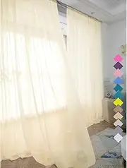 Window Light Yellow Sheer Curtains 72 Inches Long 2 Panels Sheer Curtain Basic Rod Pocket Panel Window Treatments for Bedroom Children Living Room Yard Kitchen