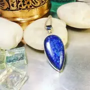 Genuine 925 Sterling Silver Large Sodalite Gemstone Pendant