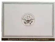 Certificate Commission of Accomplishment Republican Presidential Task Force
