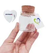 2pcs Empty Clear Glass Bottles Vials with Cork Stopper Storage Jars 47mm