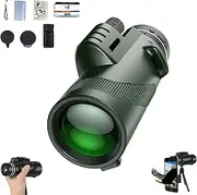 Stscope360 Monocular,Monocular Telescope,Lightweight High Power BAK-4 Prism & FMC Lens Compact Monoculars,Low Night Vision Monocular,HD Monocular Scope for Bird Watching Camping Hiking(Green#a,12*50)