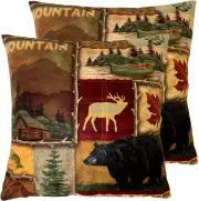 Set of 2 Square 18X18 Inch Throw Pillow Cover for Women/Men, Short Plush Pillow