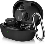 LDSXAY Compatible with Bose New QuietComfort Earbuds Case Cover, Soft Silicone Shockproof Protective Skin Case for Bose New QuietComfort Earbuds 2024 with Carabiner, Front LED Visible (Black)