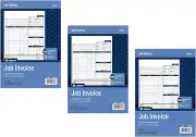 2-Part Carbonless Job Invoice Forms, 8-1/2 X 11, 100 Sets, 3 Pack