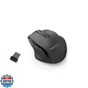 Amazon Basics Computer Mouse Wireless, Ergonomic, 2.4 GHz Optical, DPI Adjust