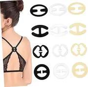 [VALICLUD] 12 Pack Bra Strap Clips Bra Strap Holders for Racerback Bras Cross Bra Clips Elastic Holders Cleavage Control Bra Straps