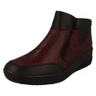 Ladies Rieker '48754' Casual Leather Warm Lined Double Zip Ankle Boots