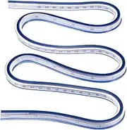 uxcell Flexible Ruler 36 Inch 90cm Curve Ruler for Engineering Drawing, Design Graphics, Garment Design, Blue