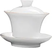 Zerodeko 1 Set Chinese Style Kung Fu Tea Cup with Lid Delicate Porcelain Teacups for Oolong Puer Tea for Home and Entertaining Unique Present Idea