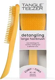 Tangle Teezer Ultimate Detangler Large Brush for Natural Curls - For Defined Curls and Afro 3C-4C Less Frizz - Double Bristle Detangling Brush - Daffodil Yellow
