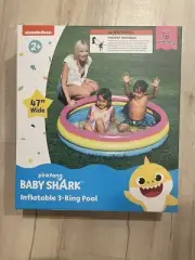 Pinkfong Baby Shark 3-Ring Inflatable Swimming Pool Ages 2+ NEW