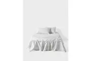 Linen House Queen 100TC Cotton Sateen Sheet w/ Pillowcase Bedding Set White