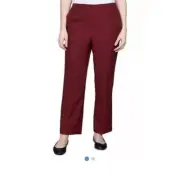 NEW Alfred Dunner 12 Large Mulberry Elastic Waist Pull On Classic Pants Slacks