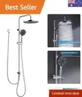 WELS Twin Hose Shower System 10" Rain Shower Head Set Sliding Rail Adjustabel...