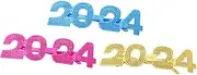 3 Pairs 2023 2024 New Year Glasses Decoration Christmas Photo Props Stuffies Studio Happy New Year Glasses Tic Graduation Photo Booth Props Funny Eyeglasses 2023 Glasses PC BESTYASH