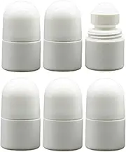 6PCS White Roller Bottles Plastic Roll on Applicator Roller Container Deodorant Sunscreen Roller Dispenser for Oil Perfume