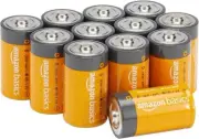 Amazon Basics 12-Pack D Cell Alkaline All-Purpose Batteries