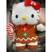 HELLO KITTY Gingerbread 16" Plush Greeter Sanrio 2024 Holiday Christmas Decor
