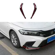 Black Red Front Bumper Lip Splitter Spoiler Trim Fits For Honda Civic 2022 2023