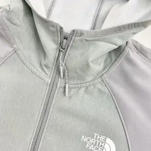 【The North Face】北臉 淡灰 吸濕排汗 男外套 運動 薄刷毛 連帽 外套 平輸品(吸濕排汗 運動外套)