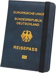 [CHUAN boutique] German Passport Holder Anti-Magnetic Leather Short Ticket Holder Travel Storage Bag Leather Passport Wallet