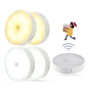 Motion Sensor Night Light Indoor 4-Pack, USB Rechargeable, Long-Lasting Batte...