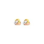 9ct Gold Tri Tone 5mm Love Knot Stud Earrings