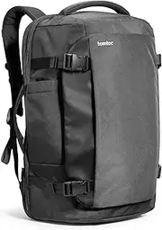 tomtoc Travel Backpack 40L, TSA Friendly Flight Approved Carry-on Luggage Hand Backpack, Spill-resistant Lightweight Business Rucksack, Durable Large Weekender Bag Daypack Fits 17.3 Inch Laptop