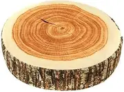 MASINIES Tree Trunk Log Cushion, Natural Woods Cushion Log Soft Chair Cushion Pillows,Creative Round Woods Grain Stump Shaped Decorative Cushions (#1)
