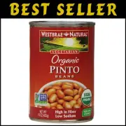 Certified Organic Pinto Beans, Low Sodium - 15 Oz Pack of 12 for Healthy Meals