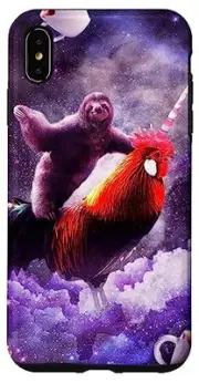 iPhone XS Max Outer Space Sloth Riding Chicken Unicorn - Donut Case