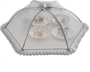 Wuyue Hua70X70cm Large Premium Pop-Up Mesh Screen Food Cover Tent Umbrella, Reusable and Collapsible Outdoor Picnic Food Covers Mesh, Net Food Covers Keep Out Flies, Bugs, Mosquitoes …