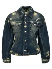 [Marc Jacobs] Marc Jacobs-The Rip And Repair Fluted Denim Jacket Giacche Blu-Donna XS Blue