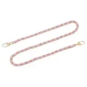 32" Purse Chain Strap with Buckles for Shoulder (Pink + Gold)