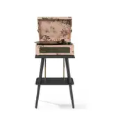 Crosley Voyager Bluetooth Portable Turntable + Entertainment Stand Bundle - Floral