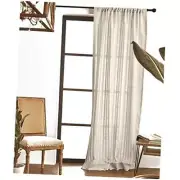 Linen Sheer Curtain 108 Inches Long – 52"W x 108"L (Pack of 1) Leon - Natural