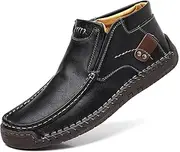 [Coramtty] Mens Business High-top Loafers Casual Slip on Shoes Lightweight Dress Refreshing Boots Classic Walking Driving Travel Outdoor
