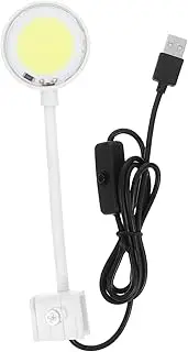 Happyyami Fish Tank USB Light Aquatic Led Light Aquarium Accessories for Fish Tank Small Clip on Led Aquarium White Abs
