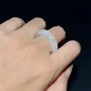 Natural Clear Quartz Crystal Circle Loop Agate Finger Band Rings Healing Gems