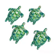 Sigrid Olsen Melamine Ocean Sea Turtle Shaped Appetizer Tidbit Plates Set of 4