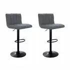 New Set of 2 Kitchen Bar Stools Swivel Vintage Bar Stool PU Leather Gas Lift Cha