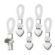 5 Pcs Tea Towel Clips, 1.2" Silver Hand Towel Clip Hooks, White