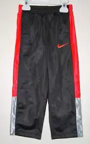 NWT Nike Toddler Boys Black with Crimson Red Side Stripes Track Pants sz 3T