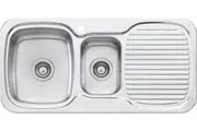 Oliveri LakeLand 1 & 1/2 Double Left Hand Bowl Inset Sink With Drainer LL126