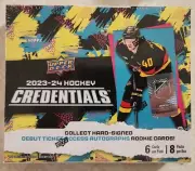 2023 24 Upper Deck Credentials Hockey Sealed Hobby Box