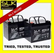 MOBILITY SCOOTER BATTERIES PAIR 12v 33AH SLK POWER MOBILITY SCOOTER BATTERIES