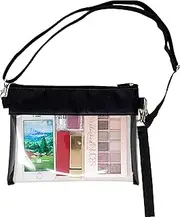 Youngever Deluxe Clear Cross-Body Purse, Clear Plastic Bag, Stadium Approved Clear Vinyl Bag, Adjustable Cross-Body Strap and Wrist Strap for Work, Sports Games, with Green Environment PVC, Clear