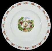 RARE! 1980S VINTAGE ROYAL DOULTON BUNNYKINS CAMPING 10 5/8 INCH DINNER PLATE NEW