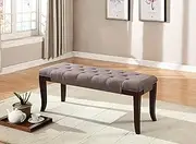 Linon Fabric Tufted Bench, Brown